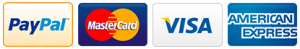 We accept PayPal, Visa, Mastercard and American Express