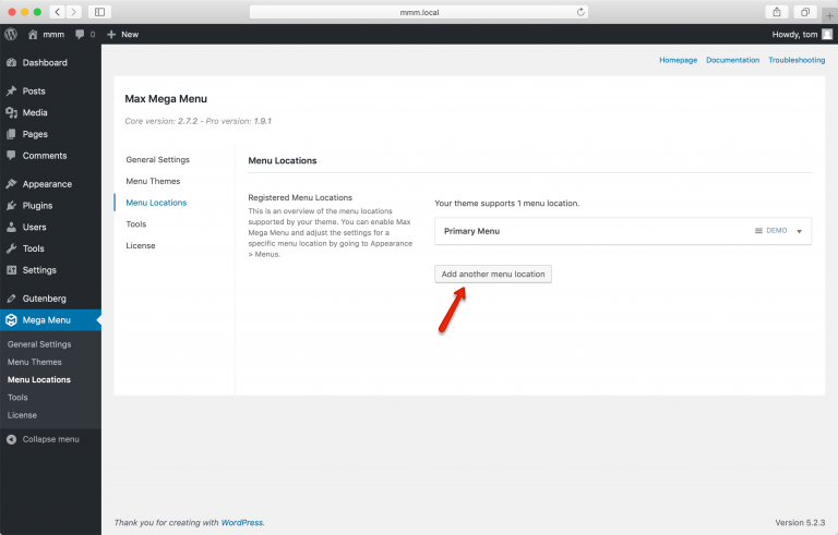 Manual Integration (PHP) – Max Mega Menu