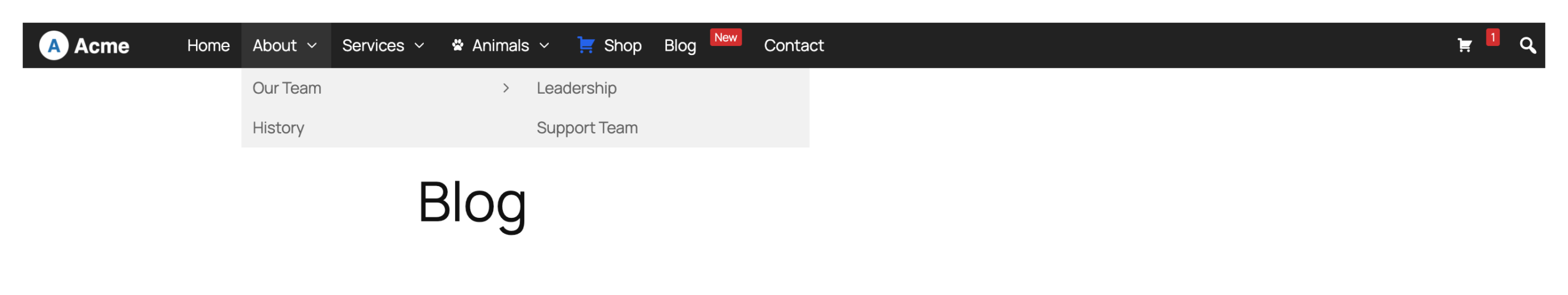 Flyout sub menu aligned to the left edge of the parent item